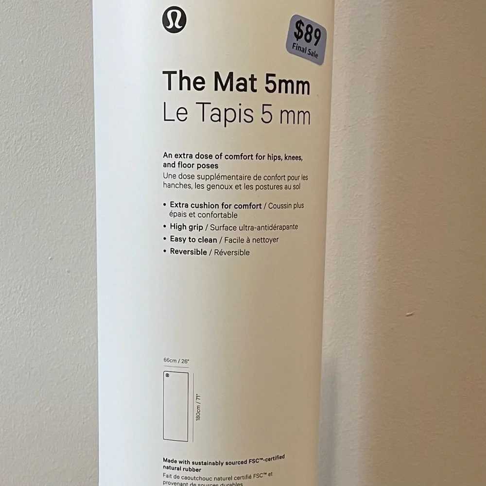 NWT Lululemon Yoga The Mat 5mm Made With FSC-Certified Rubber Red Black Marble - Picture 5 of 7